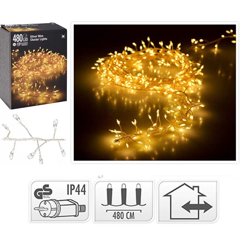 31967.8-1.jpg Zilverdraad - cluster - 480LED - warm wit
