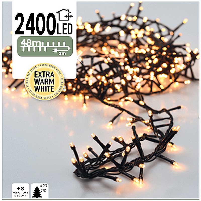 76580.3-2_1.jpg Micro Cluster 2400 LED's - 48 meter - extra warm wit - 8 functies + geheugen