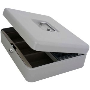 Metalen Geldkist 30x24x9cm met munten-sorteerplateau