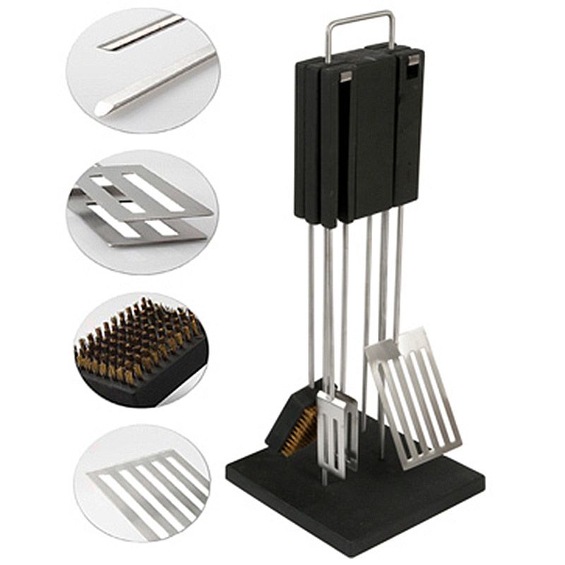 ds00381-20.jpg QDO Roestvrijstalen Barbecue- /Grillset Deluxe met standaard