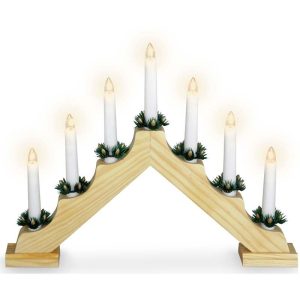 Kaarsenbrug met 7 lampen - hout