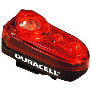 Duracell LED fietslamp achterzijde met batterijen