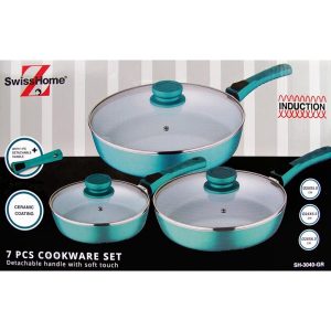 SwissHome Pannenset met afneembaar handvat