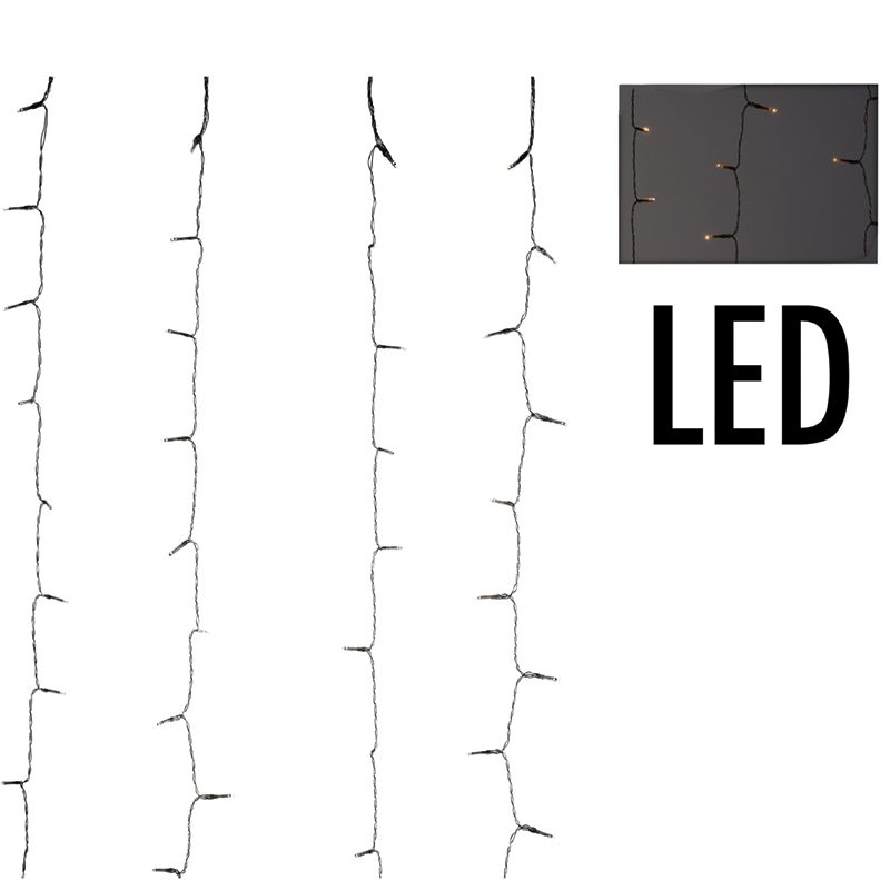 ds25396-1.jpg Gordijnverlichting met watervaleffect - 220LED - 200x100cm - warm wit