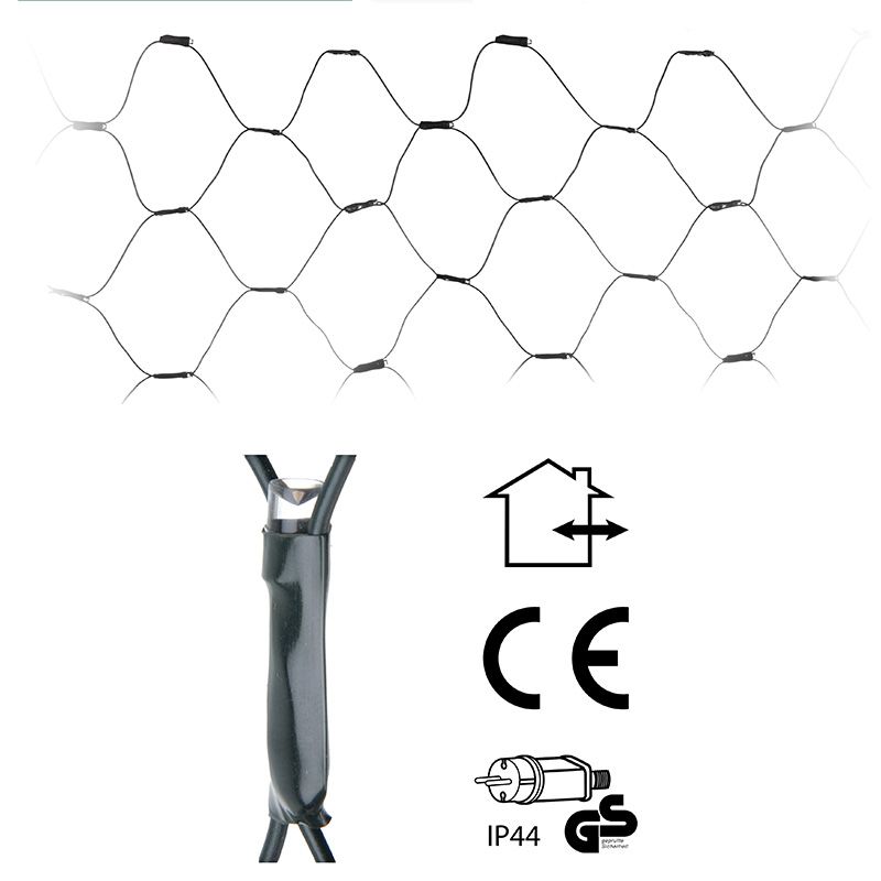 ds25920-2.jpg Netverlichting 160 LED's - 200x100 cm - warm wit - groen snoer