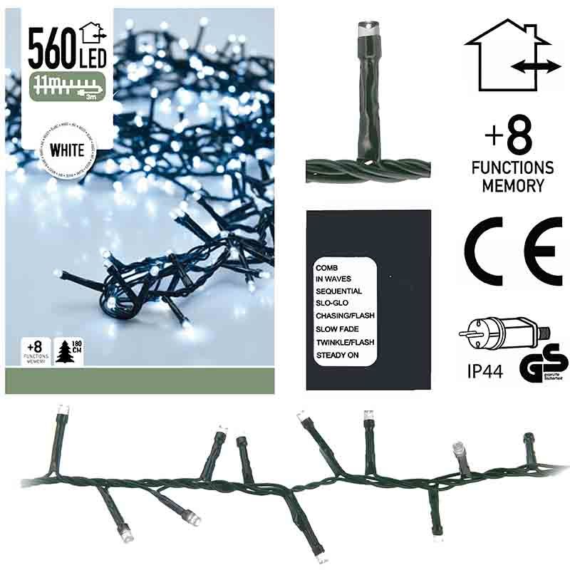 ds25994-1.jpg Micro Cluster 560 LED's - 11 meter - wit - 8 functies + geheugen