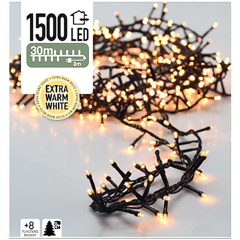 ds25999-3.jpg Micro Cluster 1500 LED's - 30 meter - extra warm wit - 8 functies + geheugen