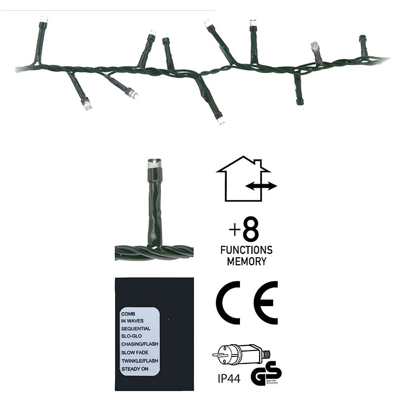 ds26006-2.jpg Micro Cluster 1000 LED's - 20 meter - wit - 8 functies + geheugen