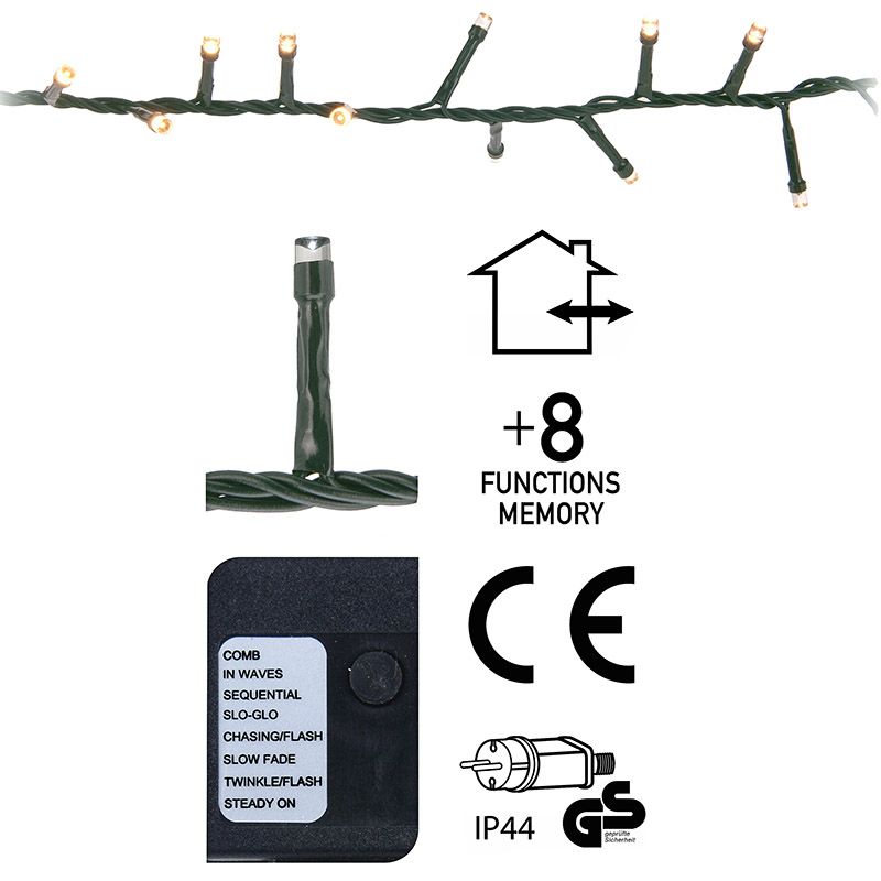 ds26010-2.jpg Micro Cluster 560 LED's - 11 meter - extra warm wit - 8 functies + geheugen