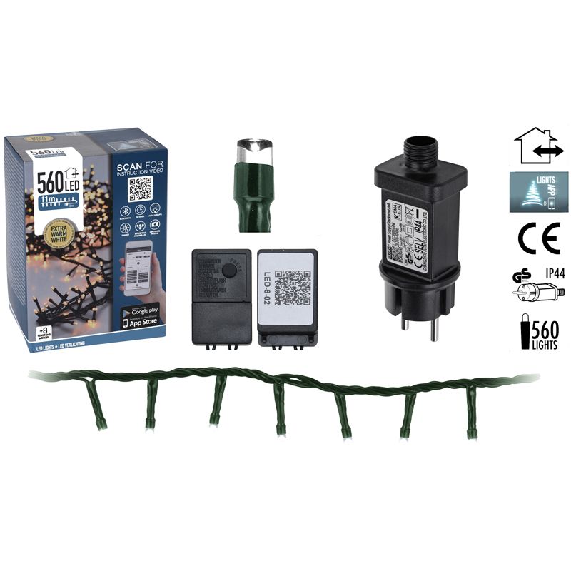 ds33494-1.jpg Micro Cluster met App bediening - 560 LED's 11 meter - extra warm wit