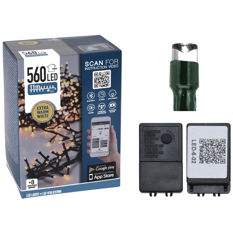 ds33494-3.jpg Micro Cluster met App bediening - 560 LED's 11 meter - extra warm wit