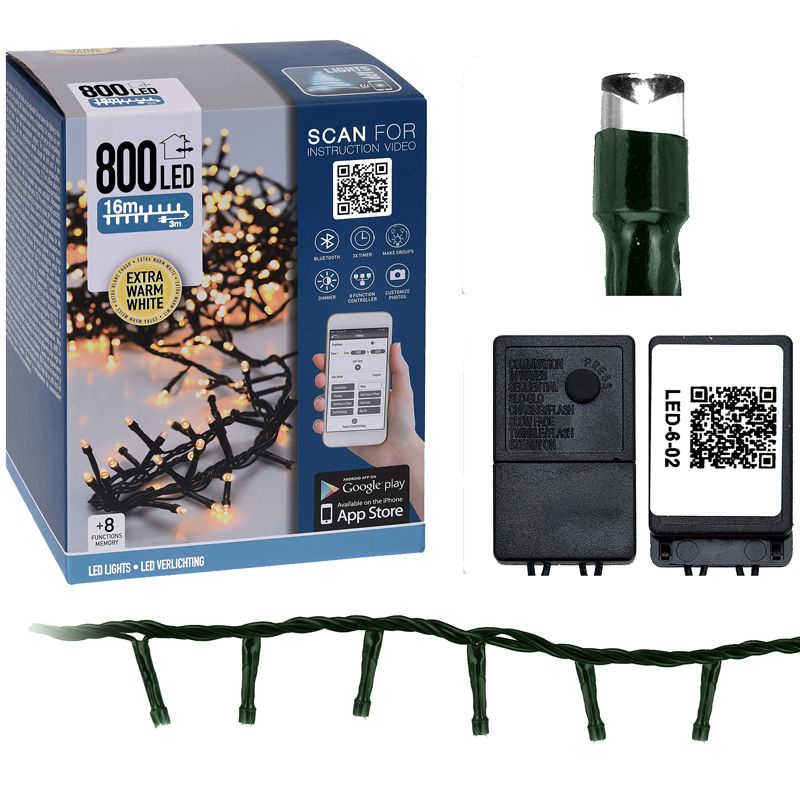 ds33496-3.jpg Micro Cluster met App bediening - 800 LED's - 16 meter - extra warm wit