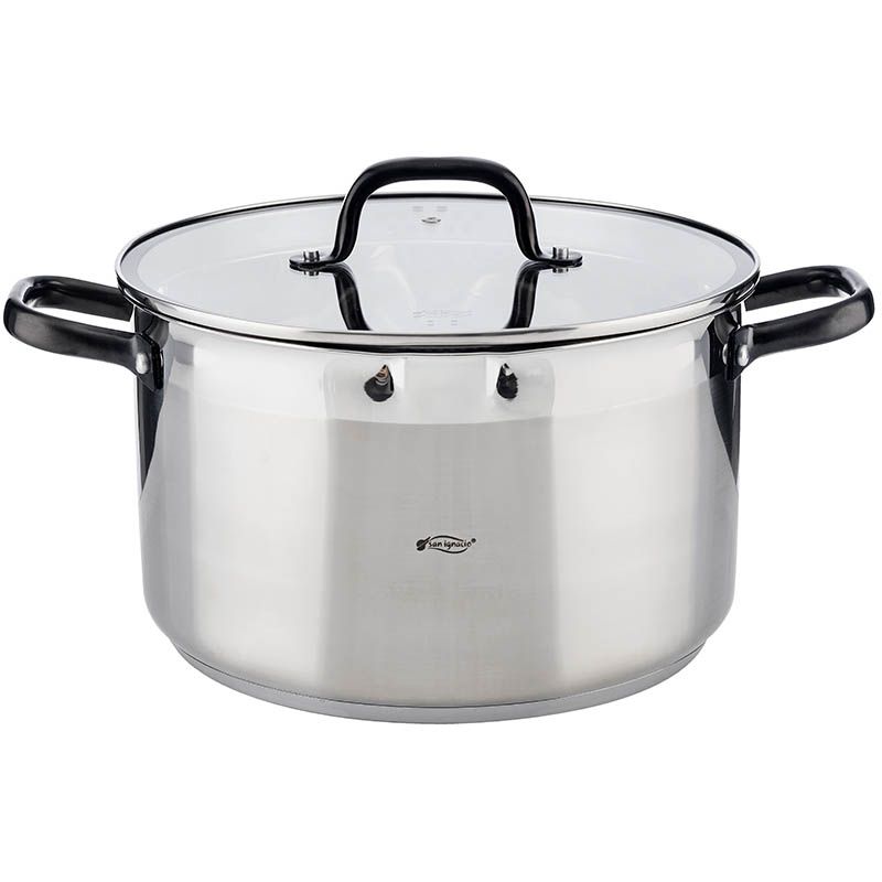 ds34317-1.jpg San Ignacio RVS kookpan met glazen deksel, Ø 28x16,5 cm, 9 liter - serie Vita