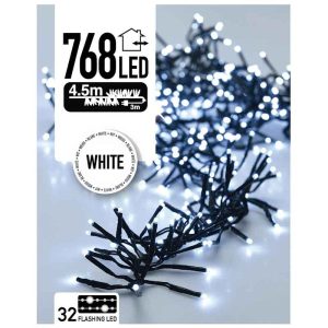 Clusterverlichting 768 LED - 4.5 meter - wit - flash-knipperend