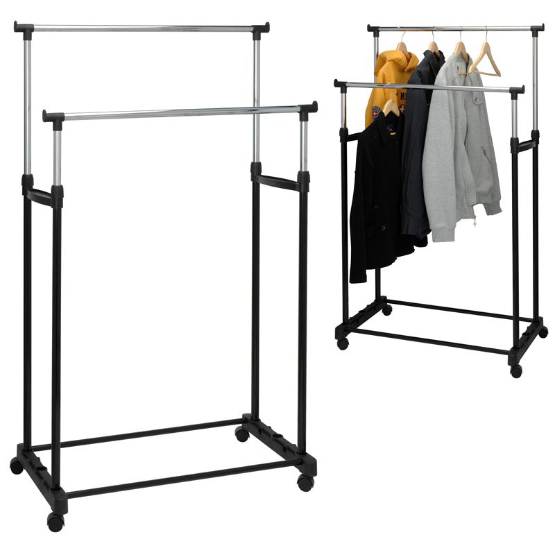 ds72259-1.jpg Mobiel dubbel kledingrek - 86x42x170