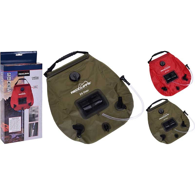 ds80889-1_1.jpg Campingdouche met thermometer - 20 liter - rood