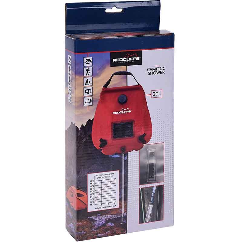 ds80889-3_1.jpg Campingdouche met thermometer - 20 liter - rood